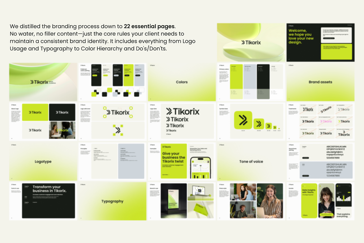 Tikorix. Brand guidelines template, a Branding & Logo Template by Brandarnia (Photo 5 of 6)