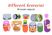 Tin cans and bottles, preserves set, a Food Illustration by Good Studio (Thumbnail 1 of 6)