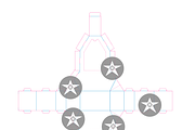Rocketship Box Template, a Print Template by Dieline (Thumbnail 2 of 2)