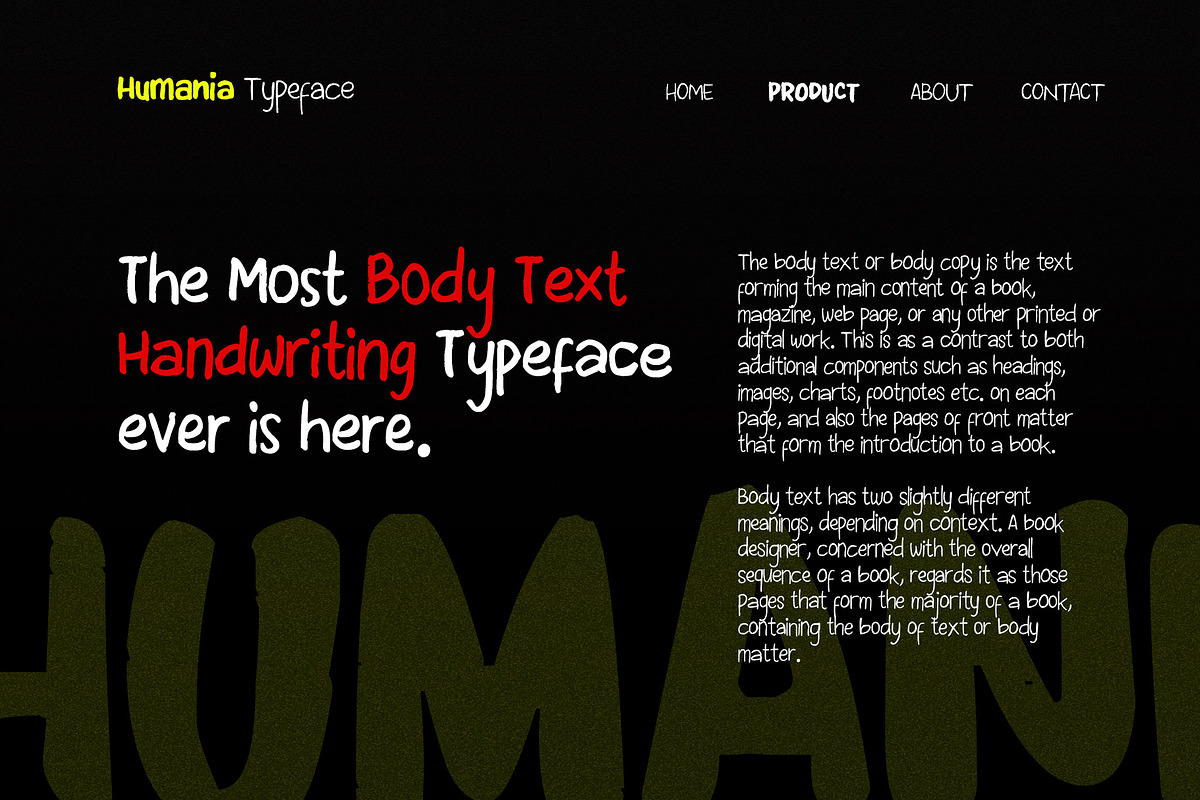 Humania - Handwriting Typeface, a Handwritten Font by HIRO.std (Photo 8 of 11)