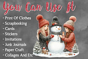 Christmas Girl With Snowman Sublimat, a Seasonal Illustration by Craft Nest (Thumbnail 5 of 5)