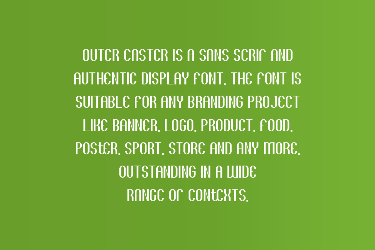 Outer Easter - Typeface Font, a Sans Serif Font by QR Design Studio (Photo 2 of 4)