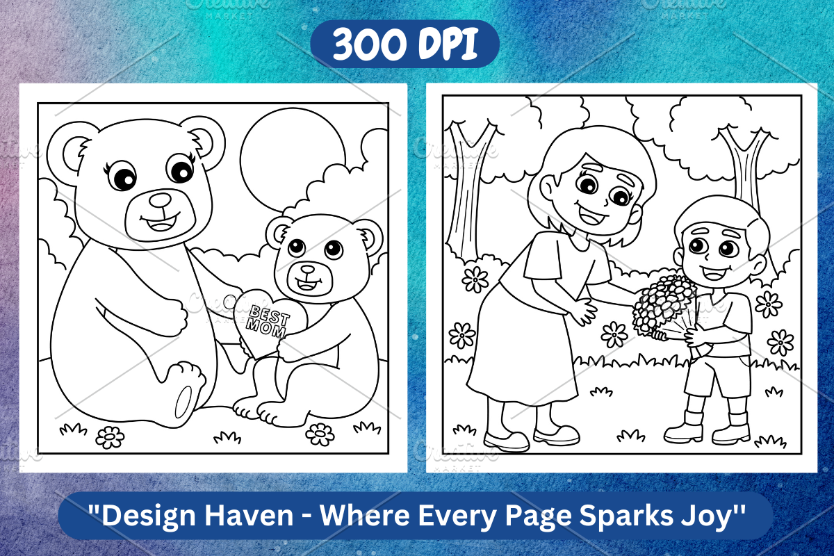 Cozy Mother's Day Coloring Book V-02, a Seasonal Illustration by Coco Bloom (Photo 3 of 4)