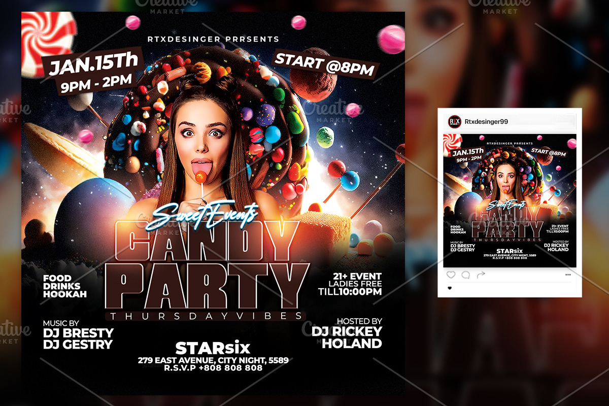 Candy Party Flyer, a Flyer Template by RTXdesinger99 (Photo 3 of 3)