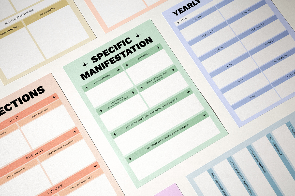 Gratitude & Manifestation Planners, a Stationery Template by Artflorara (Photo 5 of 10)