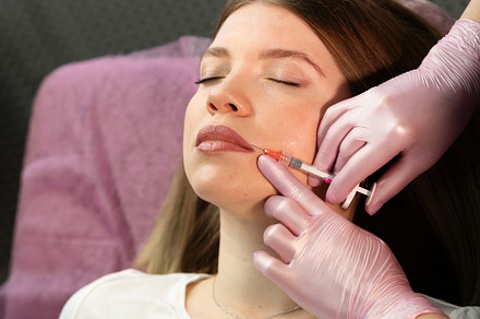 Clinic specialist performs precise