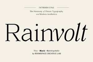 Rainvolt Classic Letterforms, a Serif Font by roomspace creative lab