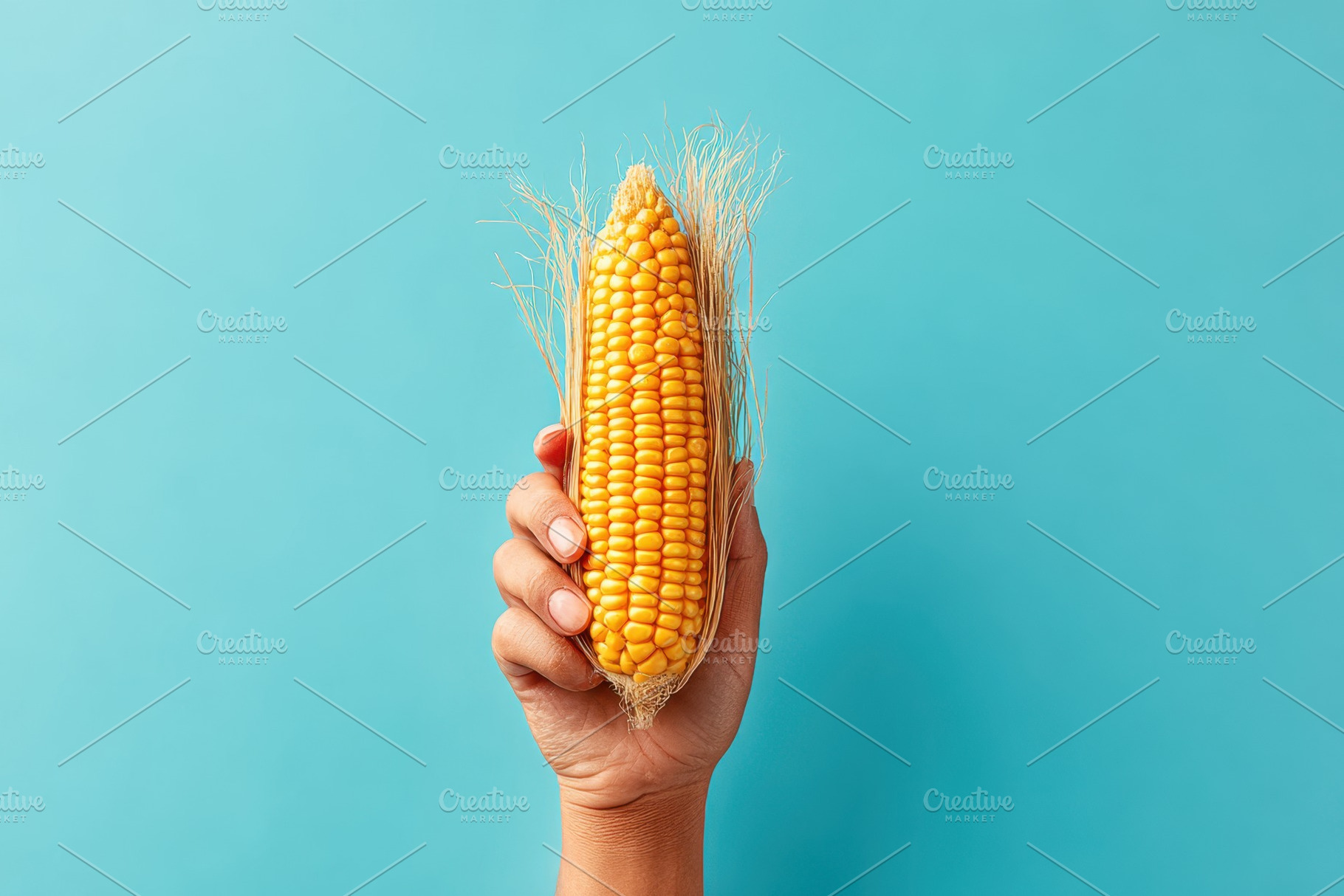 Hand holding an ear of corn, a Food & Drink Photo by AlyaAnd