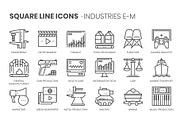 Square line icons, an Outline Icon by Howcolour (Thumbnail 9 of 85)