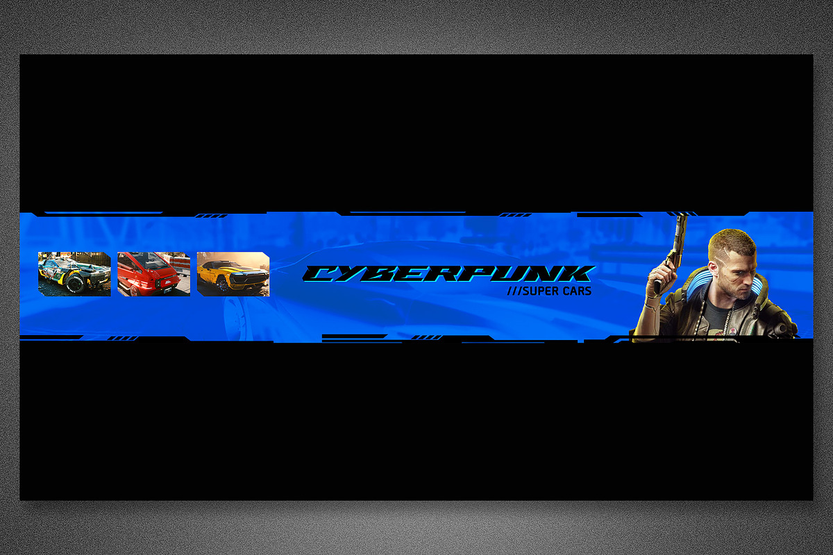 Cyberpunk YouTube Channel Art, a Social Media Template by loswl (Photo 7 of 8)