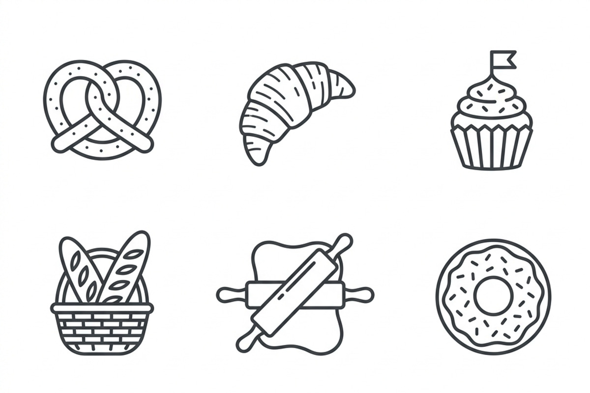Bundles Set Bakery Packaging Icons, an Outline Icon by adenpinkstore (Photo 6 of 12)