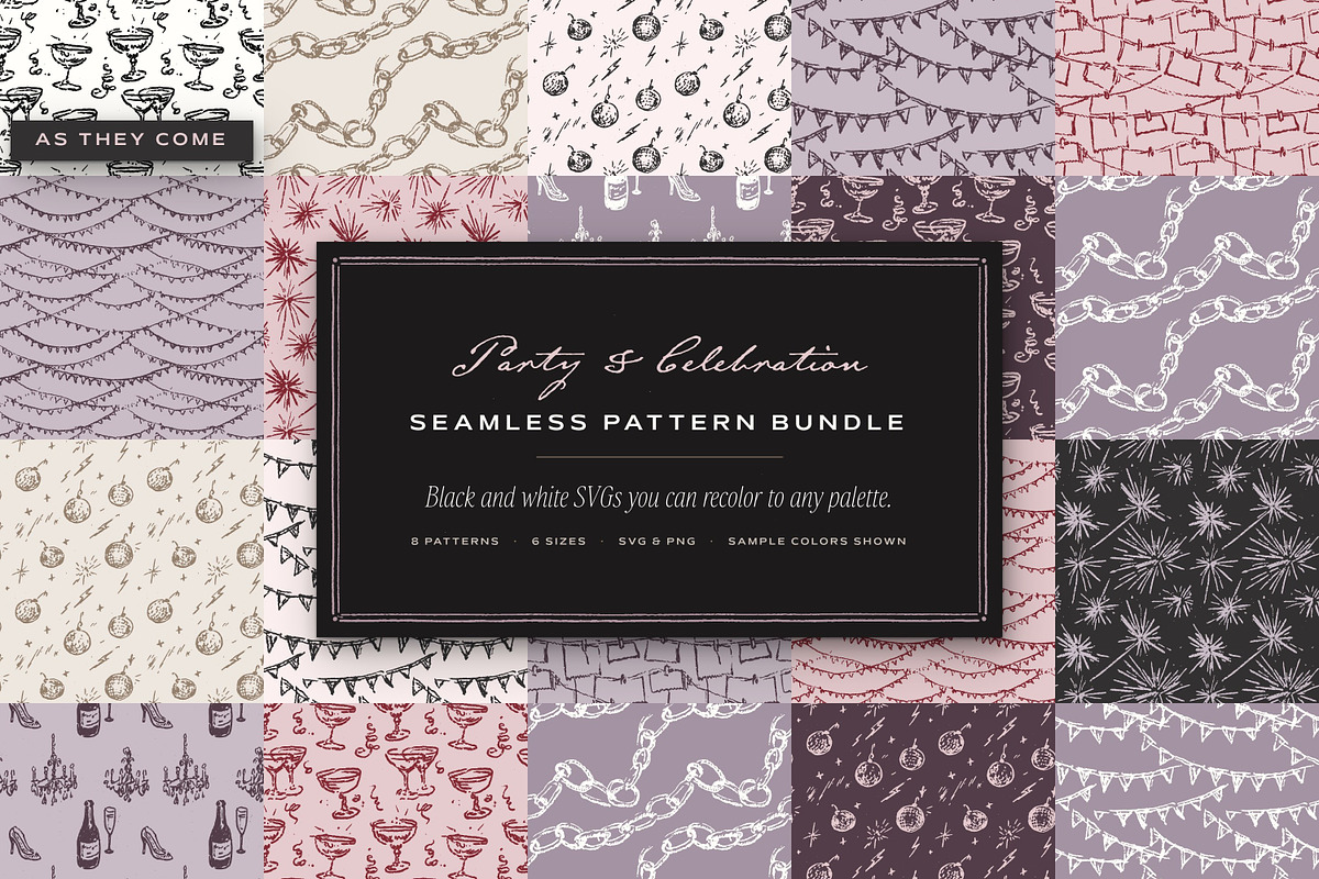 Party & Wedding Seamless Patterns, a Pattern Graphic by The October Creative (Photo 1 of 12)