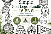 Simple Golf Logo Bundle, a Solid Icon by Tanya Kart (Thumbnail 1 of 9)