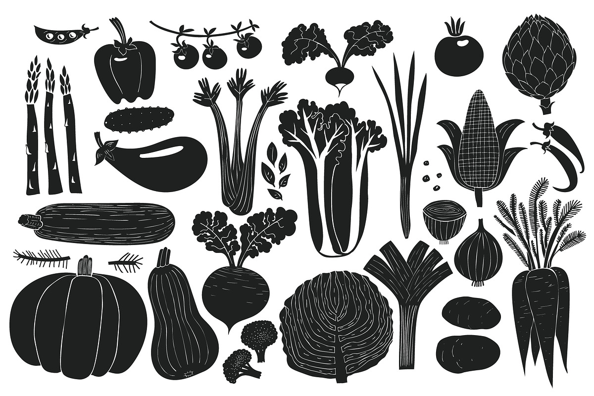 Vegetables Vector Collection, a Food Illustration by Lubov Illustrations Shop (Photo 2 of 6)