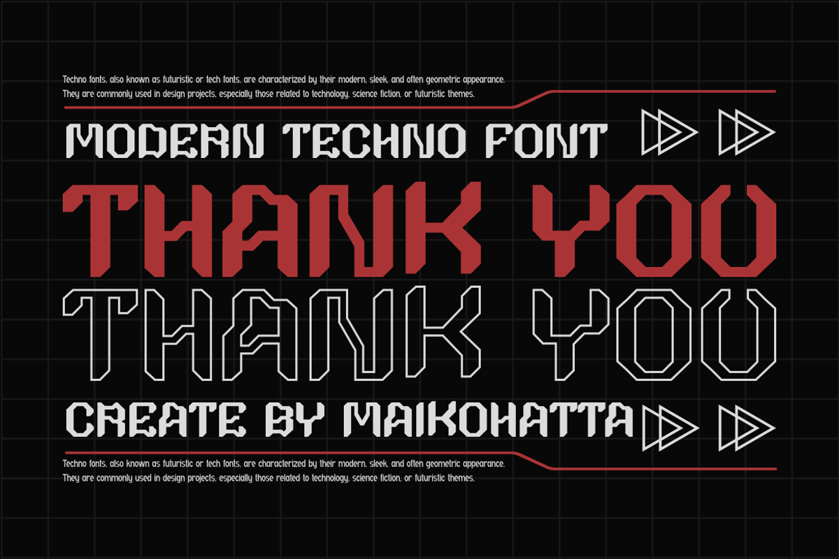 Voltrax - Modern Techno Font, a Sans Serif Font by MaikoHatta (Photo 8 of 8)