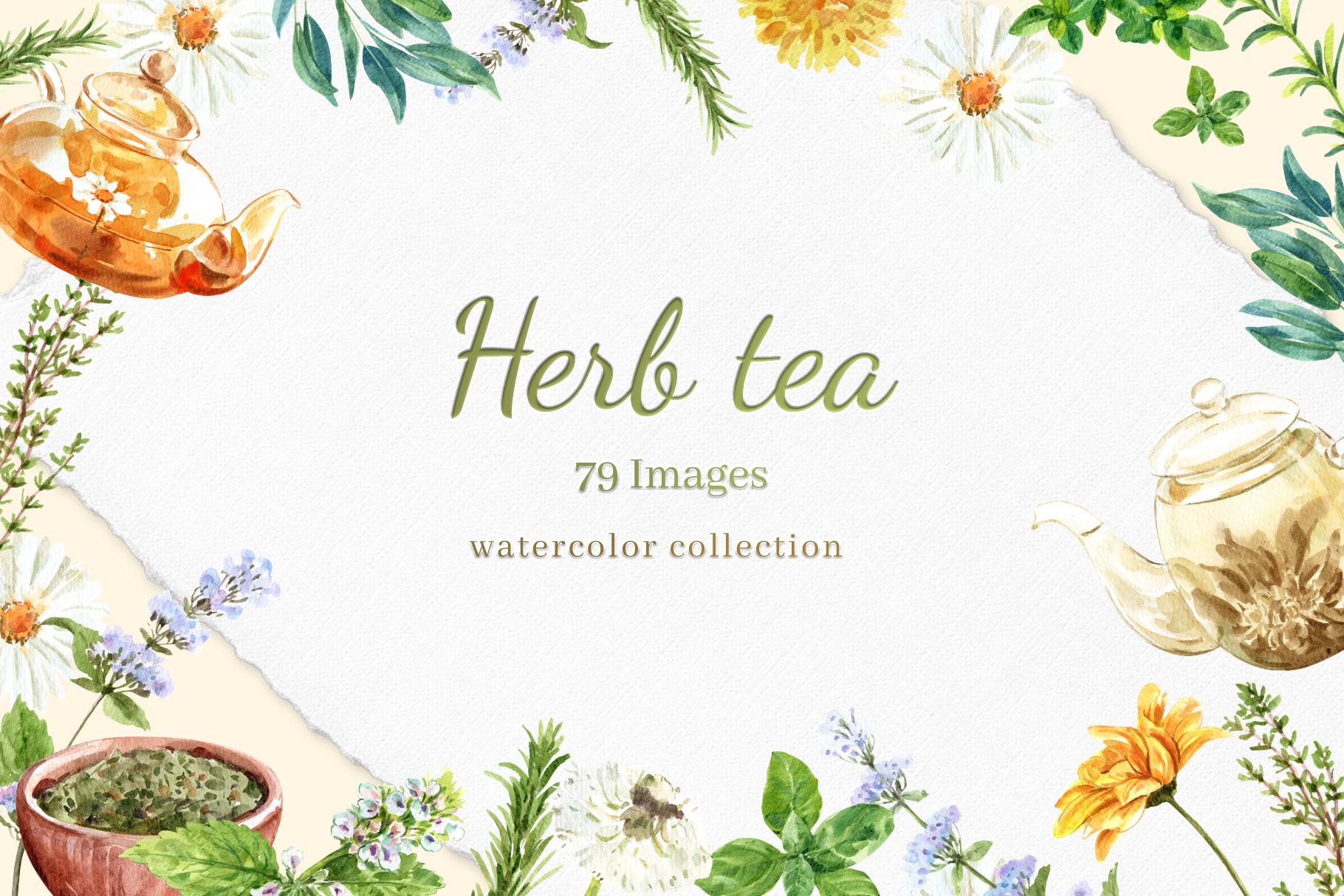 Tea Time With Herbal Tea For Health by Creativevaluation  Creative Market