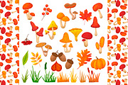 Fall Mushrooms Clipart and Patterns, a Pattern Graphic by Lagmar Design (Thumbnail 9 of 14)