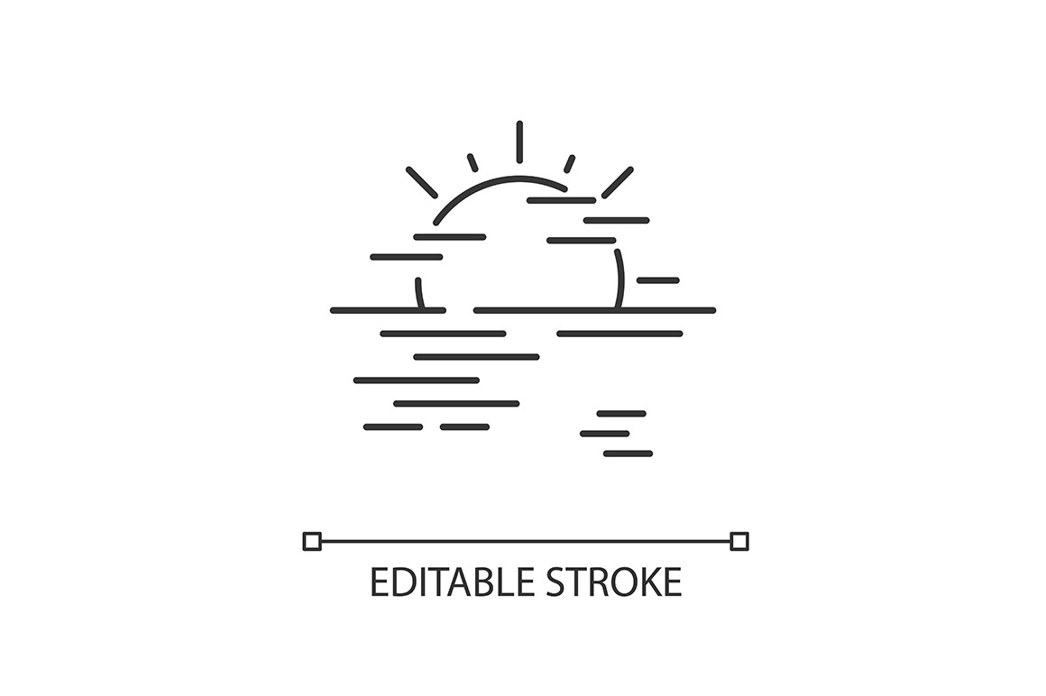 Sea haze pixel perfect linear icon, an Outline Icon by IMG Visuals