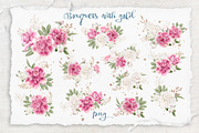 Watercolor flowers Peonies clipart, an Illustration by Yuliya Art (Thumbnail 13 of 18)