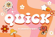 Quick is a retro groovy display font, a Handwritten Font by Brown Cupple (Thumbnail 1 of 6)