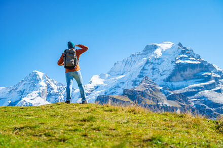 Mountain hiking in the high mountain, a Person Photo by Landscape and travel