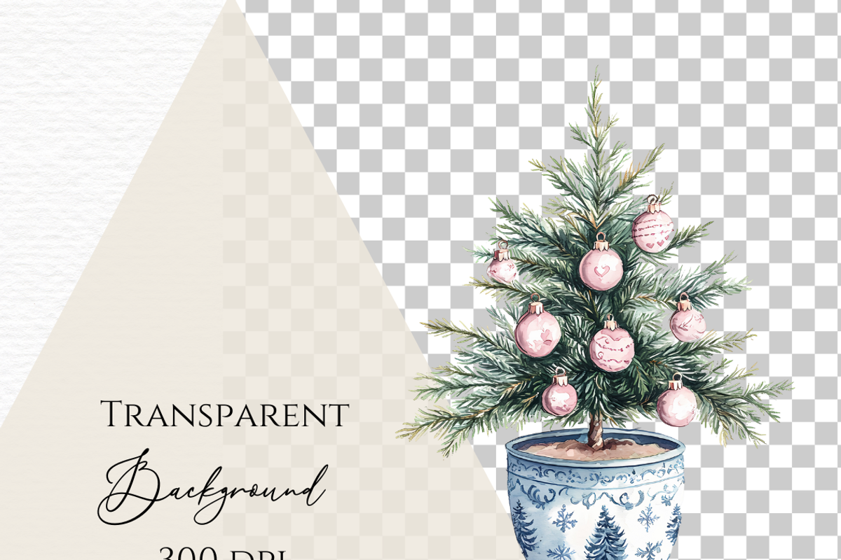 Christmas blue and pink toile, a Seasonal Illustration by Invite to Clipart (Photo 6 of 6)