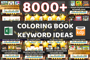8000+ KDP COLORING BOOK KEYWORD IDEA