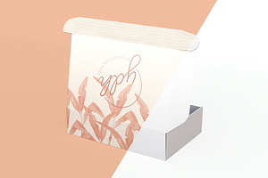 Cardboard Mailer Box Mockup Set