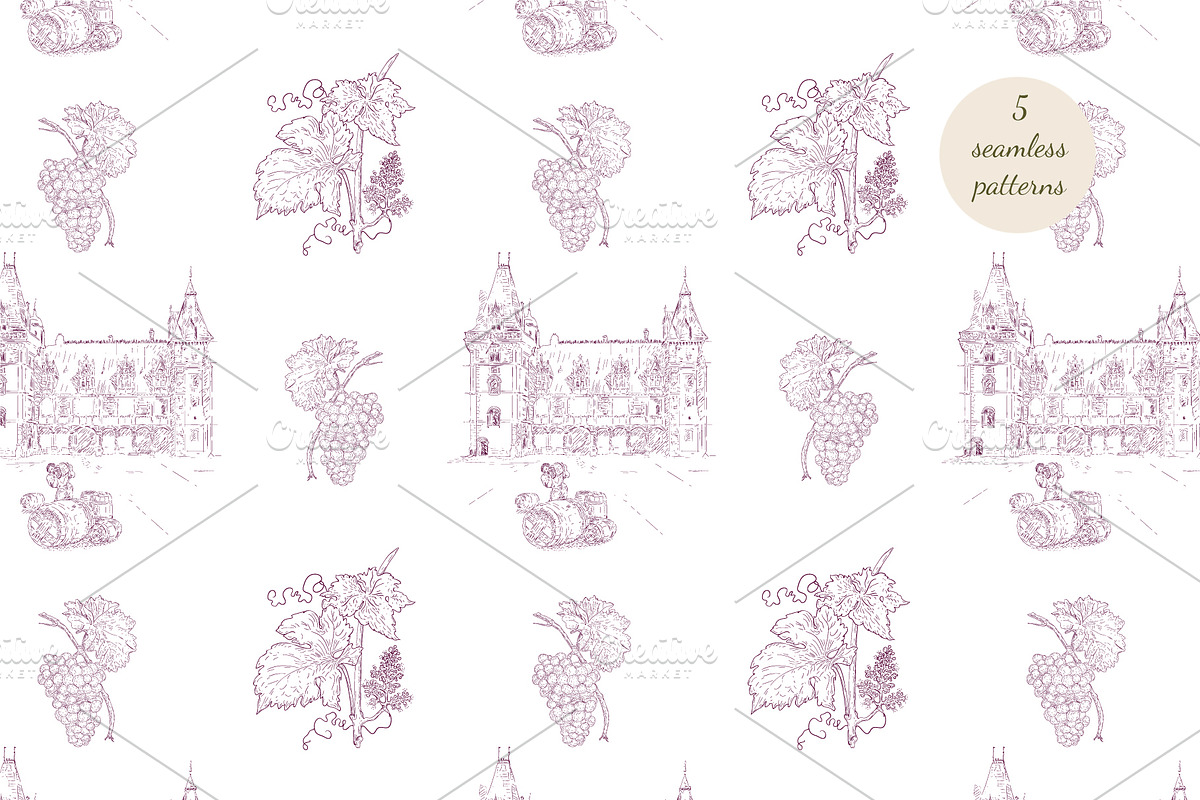 Wine inspired collection. Hand drawn, a Decorative Illustration by YvY (Photo 5 of 9)