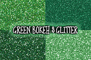 Green Glitter & Bokeh Backgrounds, a Texture Graphic by Paper Element (Thumbnail 2 of 3)