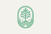 nature tree line art badge icon logo, a Branding & Logo Template by Blazybone (Thumbnail 1 of 2)