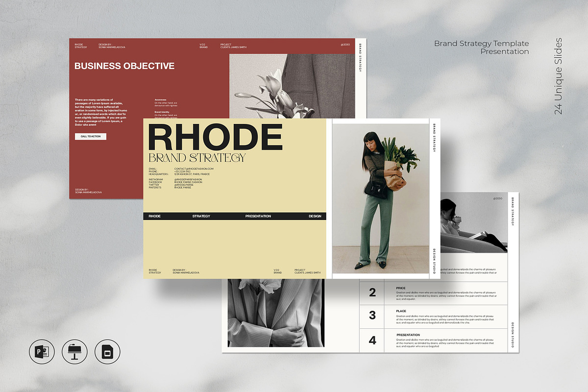 RHODE | Brand Strategy Presentation, a Presentation Template by CreativexGenius (Photo 1 of 10)