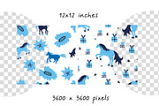 Christmas horse pattern eps, a Pattern Graphic by Lucyinyourheart (Thumbnail 4 of 10)