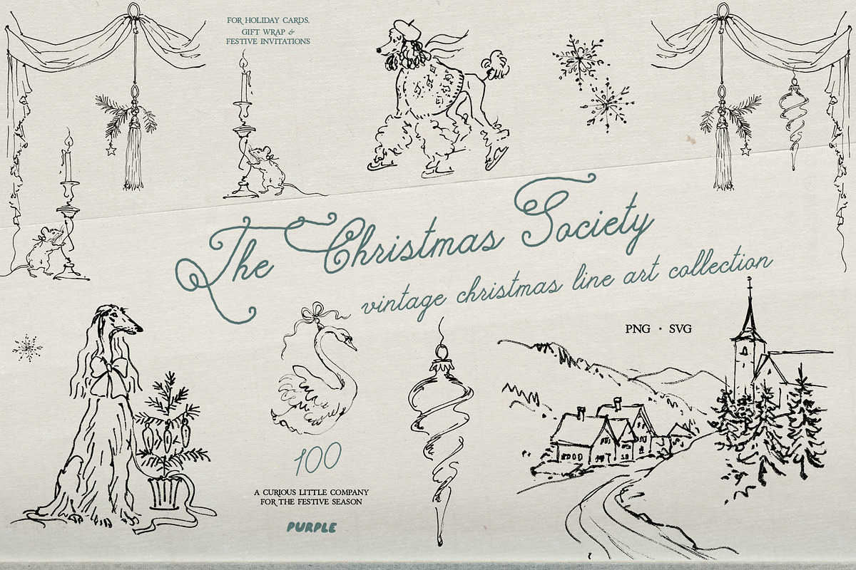 The Christmas Society: Line art, an Object Illustration by Purple (Photo 1 of 13)
