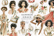 Summer watercolor clipart set, a Decorative Illustration by Patishop Art (Thumbnail 1 of 9)