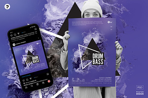 Drum And Bass – Abstract Party Flyer, a Flyer Template by pixelsao