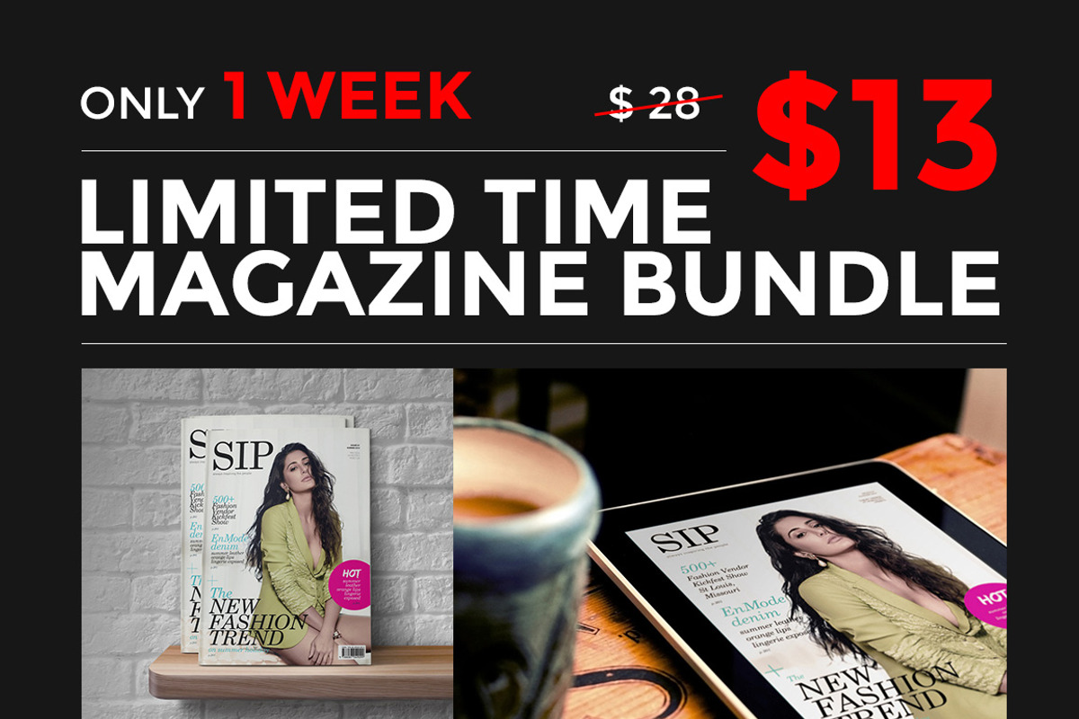 Save 90% - InDesign Magazine Bundle, a Magazine Template by broluthfi (Photo 1 of 5)
