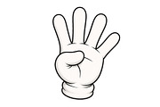 Cartoon glove hand showing number, an Object Illustration by ZinetroN (Thumbnail 1 of 3)