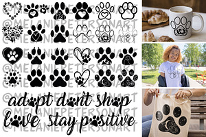 Dog Paw Print SVG Bundle