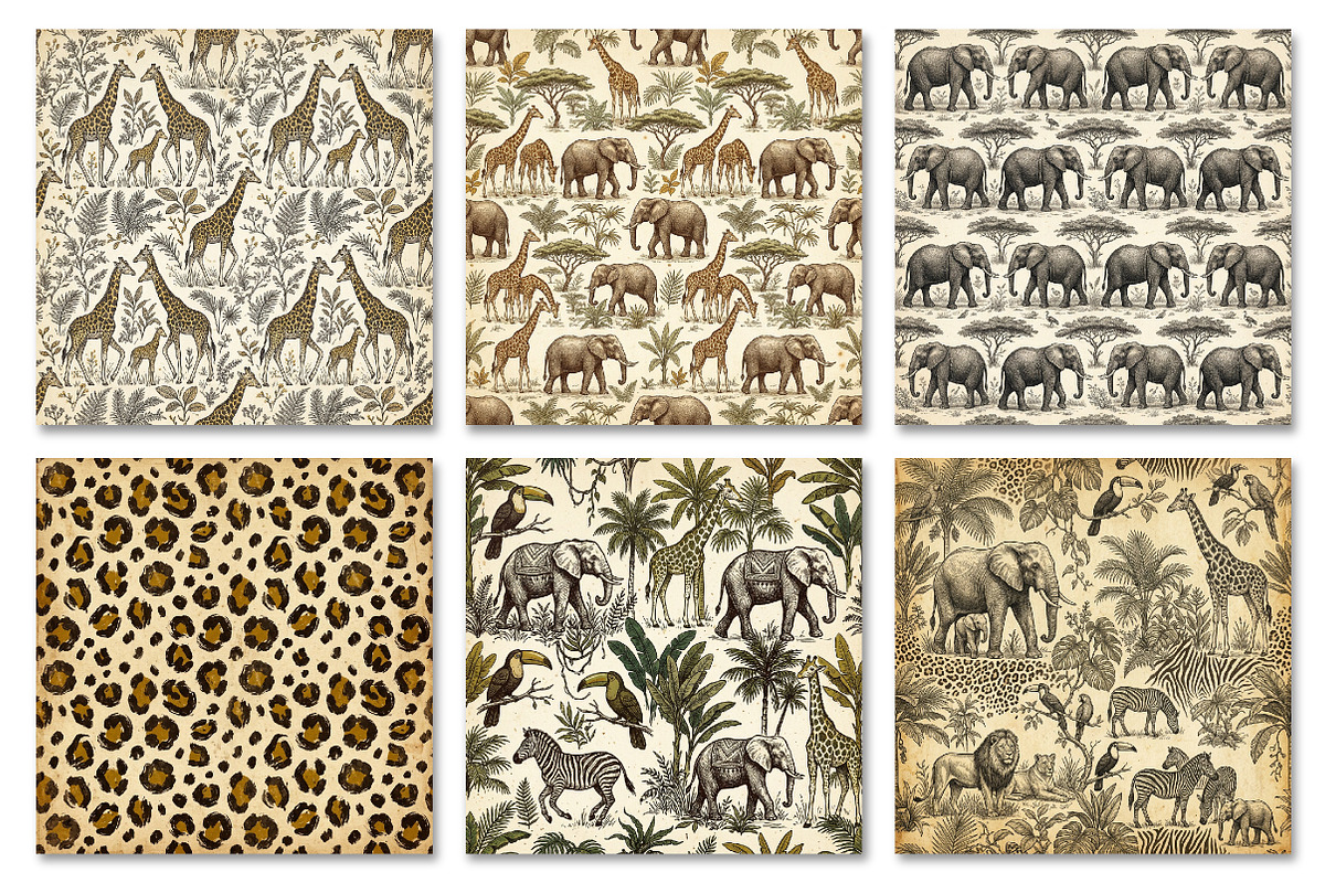 Vintage Jungle Safari Digital Patter, a Texture Graphic by Dream Creation (Photo 6 of 7)
