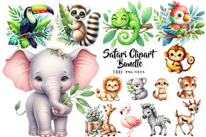 Safari Clipart, a Seasonal Illustration by CreationArt