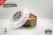 750ml Paper Bowl Clear Lid Mockup, a Packaging Mockup by INCDesign (Thumbnail 1 of 7)