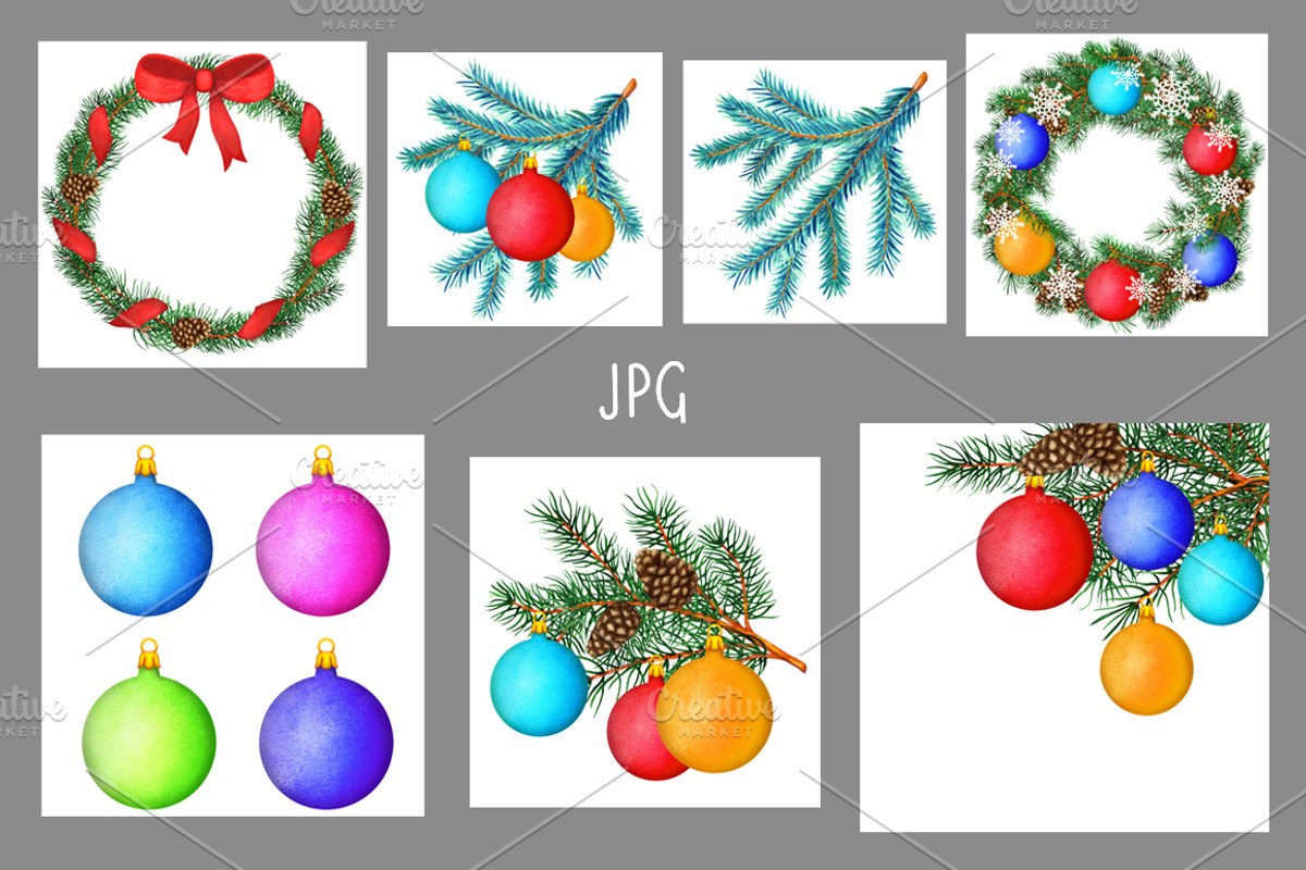 Watercolor Christmas collection, a Decorative Illustration by Color_Brush (Photo 2 of 8)