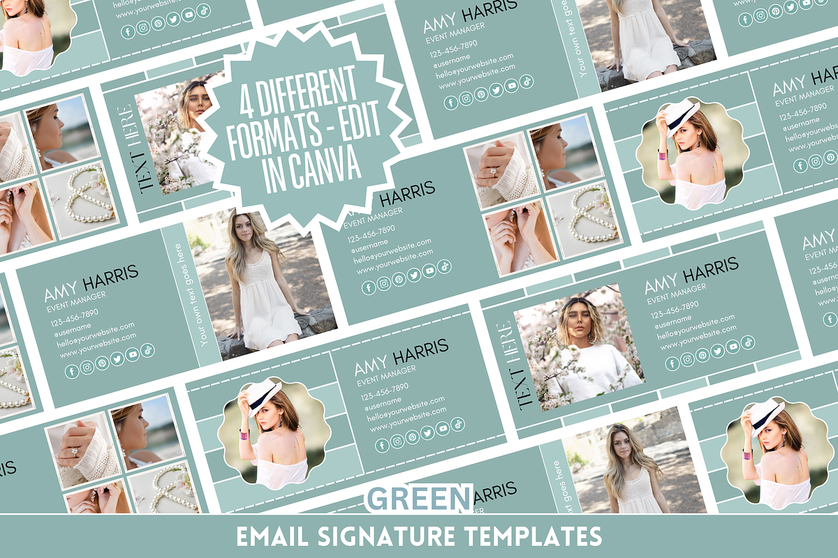 Canva Email Signature Bundle, an Email Template by SunshineStudioBoutique (Photo 1 of 9)