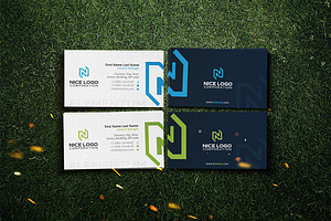 n letter business card