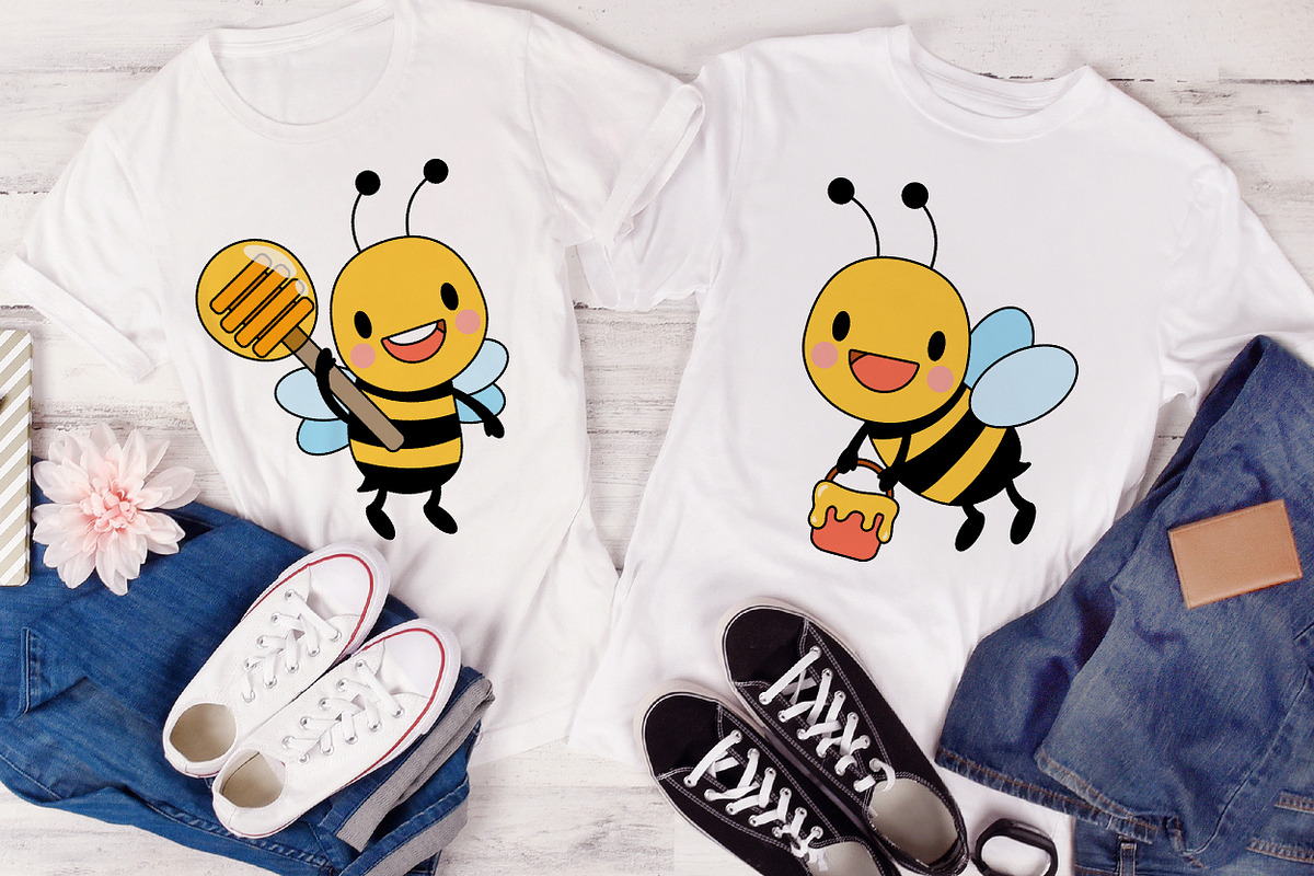 Honey Bee Filled Clipart, an Animal Illustration by Noey smiley (Photo 5 of 7)