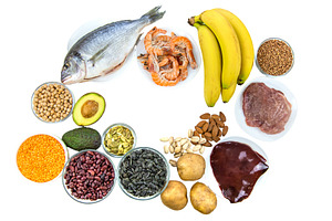 Foods that contain vitamin B6, a Health & Medical Photo by yanadjana