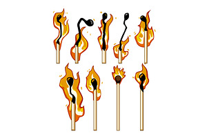 Burning matchsticks igniting fire, an Object Illustration by pikepicture