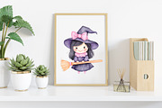 Watercolor Kawaii Halloween Clipart, an Illustration by Canvas Craft (Thumbnail 4 of 8)