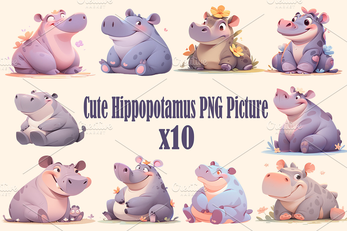 Cute animal collection 400 PNG, an Animal Illustration by DesignFolioHub (Photo 25 of 34)